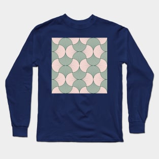 Sage and Blush Vintage Geometric Scales Long Sleeve T-Shirt